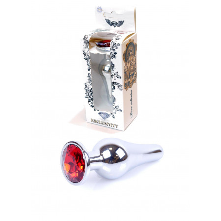 Анальная Пробка Plug-Jawellery Silver BUTT PLUG- Red